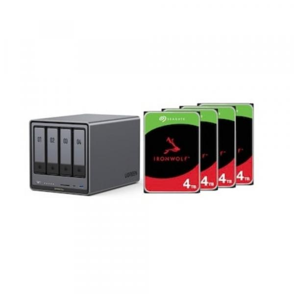 Ugreen NASync DXP4800 Plus NAS System 4-Bay incluyendo 4x Seagate IronWolf ST4000VN006 4 - Servidor de almacenamiento