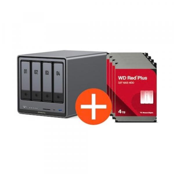 Sistema NAS Ugreen NASync DXP4800 Plus, 4 baie inclusi 4x WD WD40EFPX HDD - 4 - Server di Storage