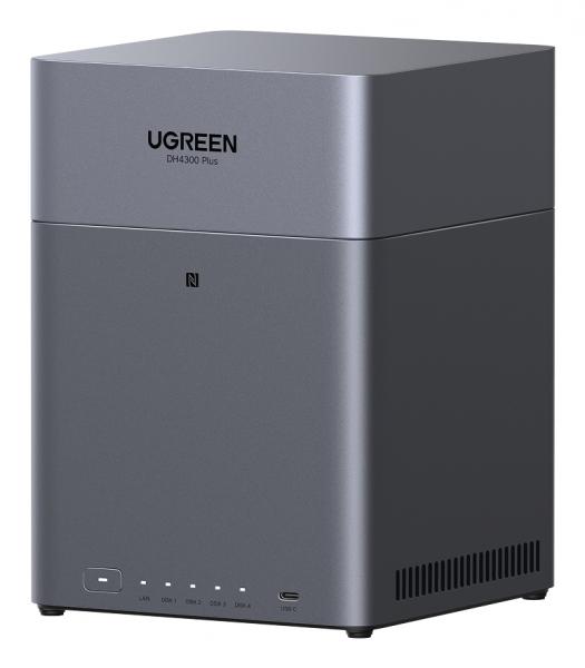 Ugreen DH4300 Plus, NAS, Mini Tower, 8 GB, LPPDDR4X, UGOS Pro, Grau