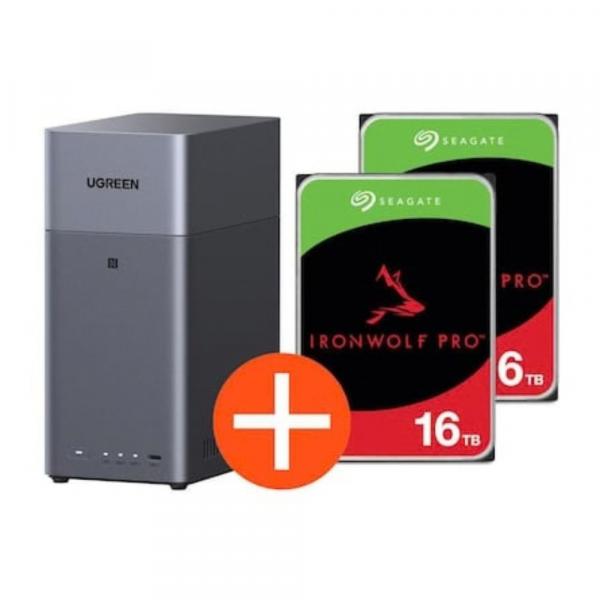 Ugreen NASync DH2300 NAS System 2-Bay incl. 2x Seagate IronWolf ST16000NT001 - Storage Server