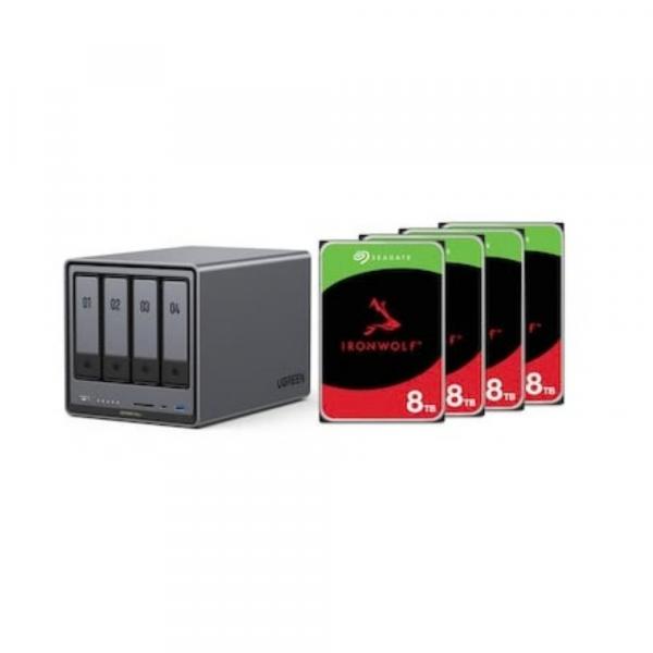 Ugreen NASync DXP4800 Plus NAS System 4-Bay inkl. 4x Seagate IronWolf ST8000VN002 8 - Storage Server