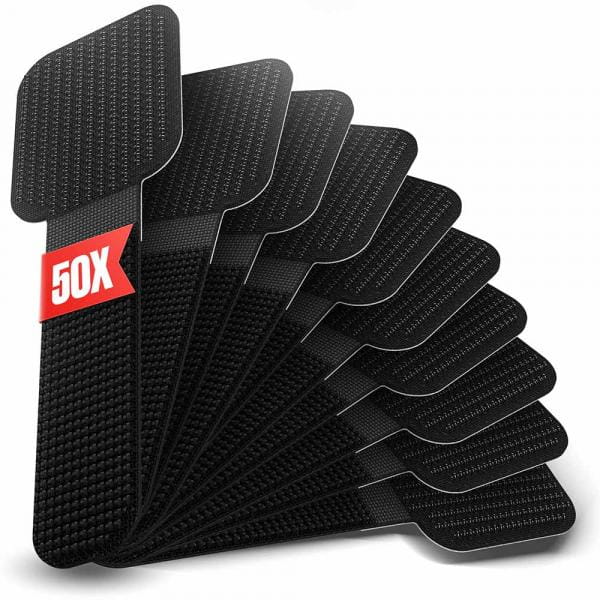 LTC PRO Wall Straps | Selbstklebende Klettkabelhalter, schwarz, 50 Stück (PRO 3110)