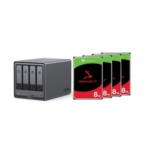 Ugreen NASync DXP4800 Plus NAS System 4-Bay inkl. 4x Seagate IronWolf ST8000VN004 8 - Storage Server